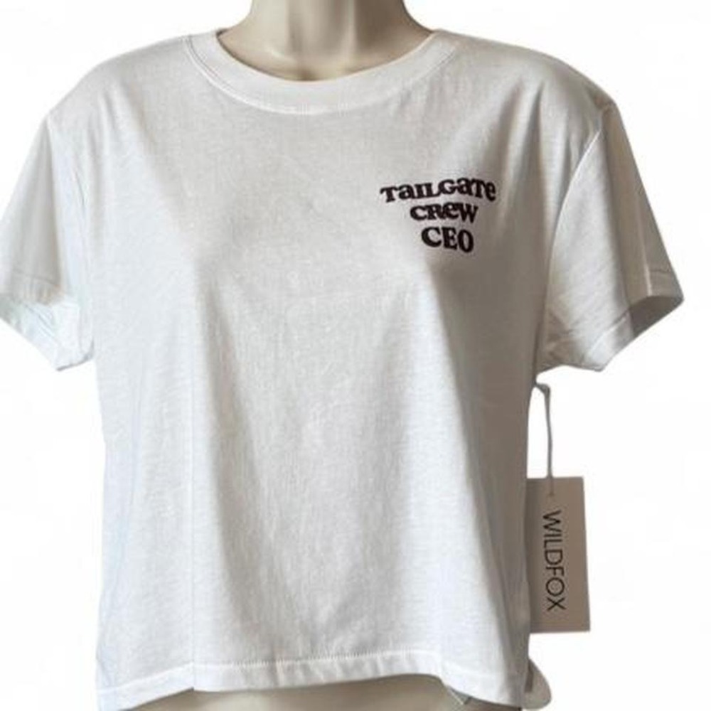 Wildfox White Tailgate‎ Graphic Tee, Women's Size S